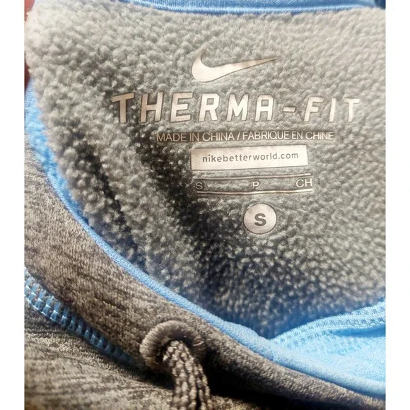 Nike Therma-Fit Small Blue and Gray Hoodie - Picture 3 of 8